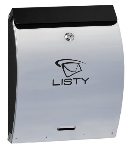 Poštovní schránka (250x330x65mm) nerez / černá, max. formát listu: C4, le